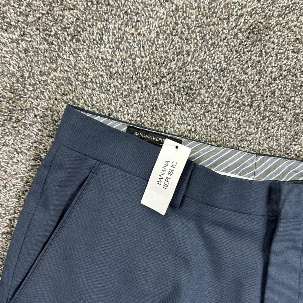 NEW Banana Republic Mens‎ Tailored Fit Dress Pants Navy Blue 34x32 924244-00-1